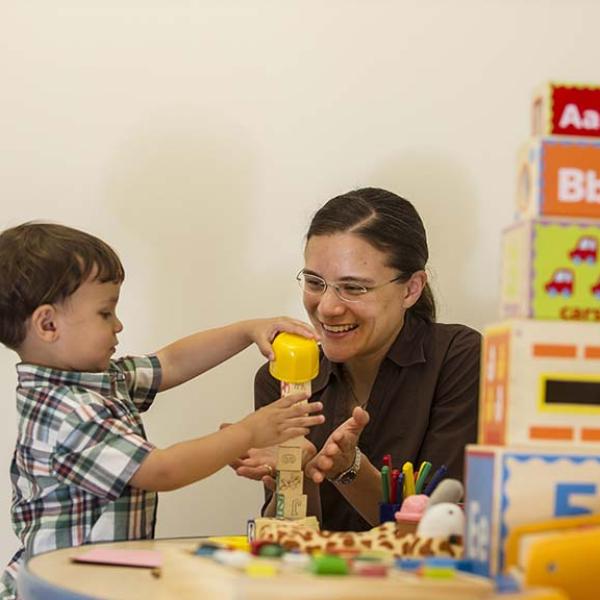 Melissa Libertus with son